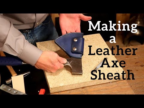 Видео: Изготовление кожаных ножен для топора
