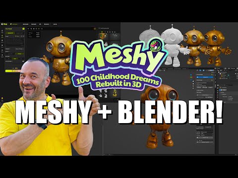 Видео: Meshy AI — обзор: генерация 3D из текста/изображений и риггинг в один клик для Blender