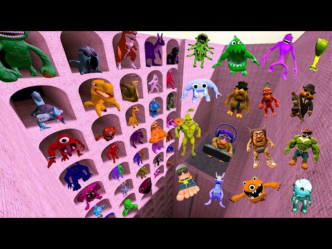 Видео: 💥PINKABYSSPOOL SPARTAN KICKING All Cursed Garten Of Banban VS TUNG SAHUR BRAINROT MEMES в Gmod!