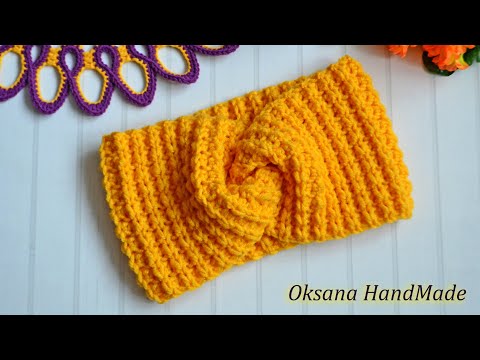 Видео: Повязка крючком за 1 час. Самая популярная модель. crochet headband