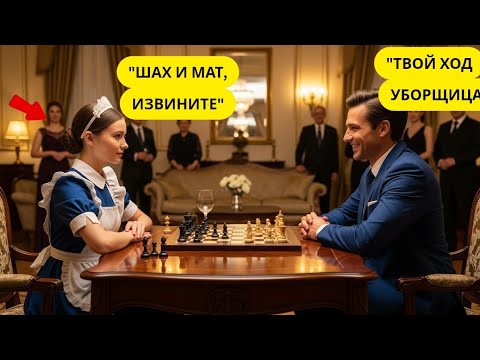 Видео: "Миллионер унизил уборщицу на глазах всех... Но её первый ход в шахматах перевернул всё!"