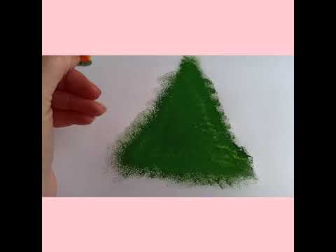 Видео: Как нарисовать елку. Видео для малышей. Рисуем губками и ватными палочками.