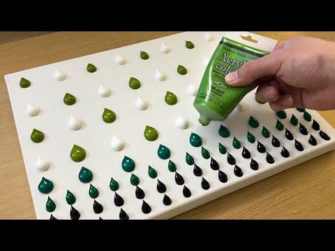 Видео: Картина оливково-зеленый лес | Техника акриловой живописи | Рисунок кролика