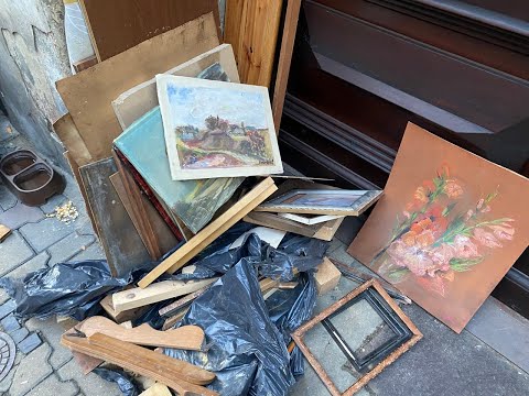 Видео: Нашла на Улице Столетнюю Картину. Антиквариат на Мусорке в Польше. #poland #antique