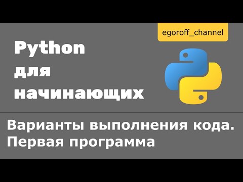 Видео: Урок 2 Варианты выполнения кода. Первая программа на Python