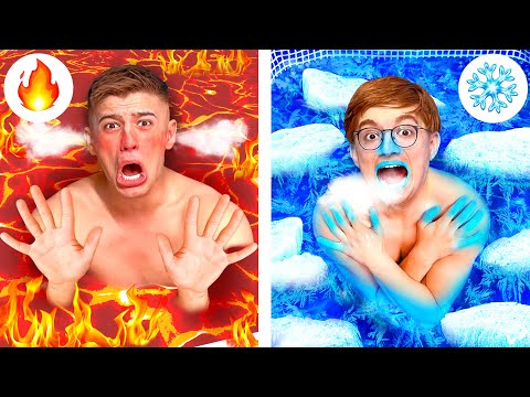 Видео: ГОРЯЧИЙ vs ХОЛОДНЫЙ БАССЕЙН ЧЕЛЛЕНДЖ