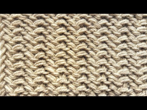 Видео: Двухсторонний плотный узор спицами / Простой узор в 1 ряд