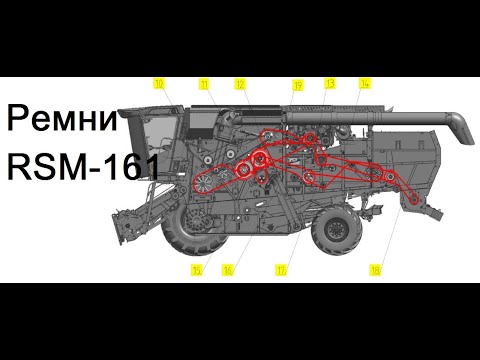 Видео: Схема ремней комбайна RSM-161 Ростсельмаш