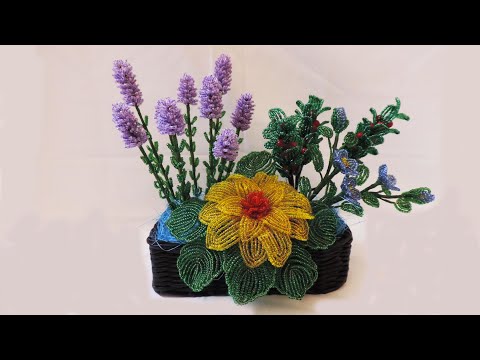 Видео: Цветы  из бисера "Фантазия" Часть 2 Лаванда / Flowers from beads "Fantasy" Part 2 Lavender