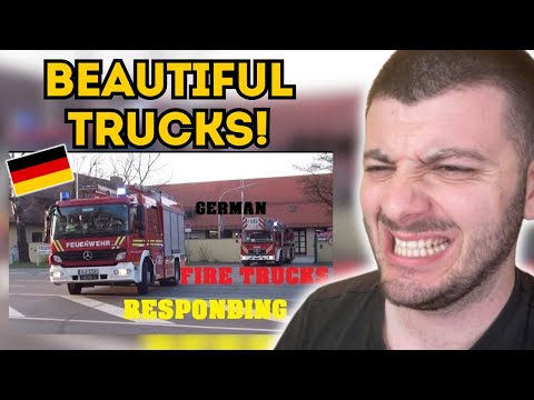 Видео: Реакция на 50 немецких пожарных машин!