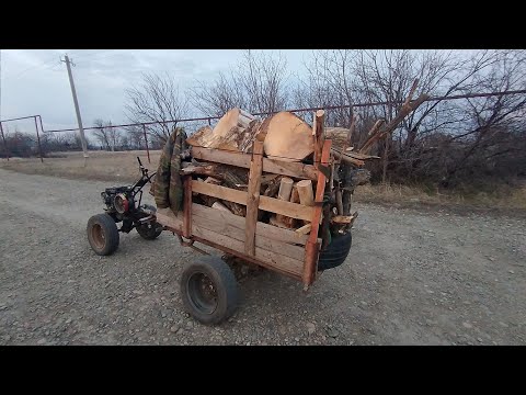 Видео: Испытание прицепа для мотоблока на бездорожье. Мотоблок нева мб1 с off-road прицепом.