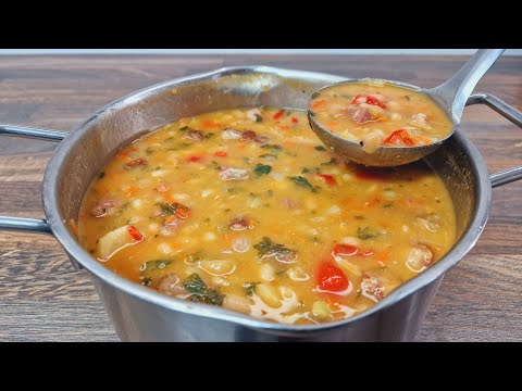 Видео: Франкфуртская хорба, любимая миллионами людей! Фасолевый суп с копченостями!