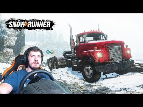 Видео: ЧУТЬ НЕ УЛЕТЕЛ С ОБРЫВА - SnowRunner (SpinTires, MudRunner) ОБЗОР + РУЛЬ