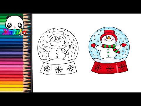 Видео: Малюємо Новорічну кулю. Як намалювати Снігову кулю. Новорічні малюнки. Малюнки Сніжний шар. Сніговик