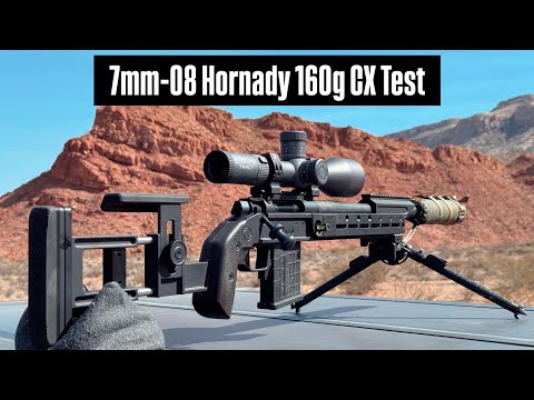 Видео: 7мм-08 с Hornady 160g CX Reloading и результаты