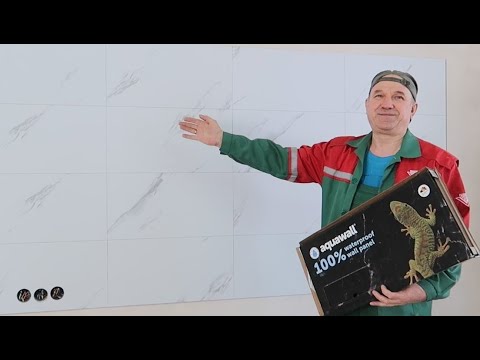 Видео: Облицовка стен НАНО панелям, кварц-винил