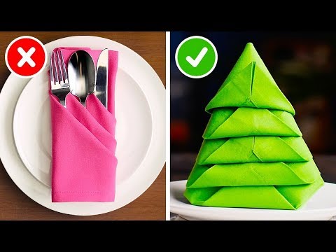 Видео: 23 СПОСОБА ИНТЕРЕСНО СЛОЖИТЬ САЛФЕТКИ
