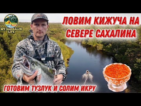 Видео: Рыбалка на севере Сахалина 2021. Ловим Кижуча на блесна, готовим тузлук, солим икру.