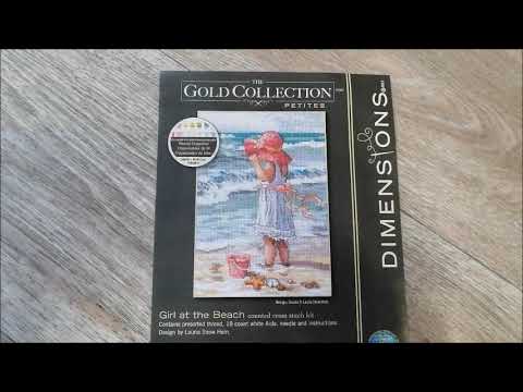 Видео: Готовая работа DIMENSIONS "Gerl at the Beach".(Девочка на пляже)