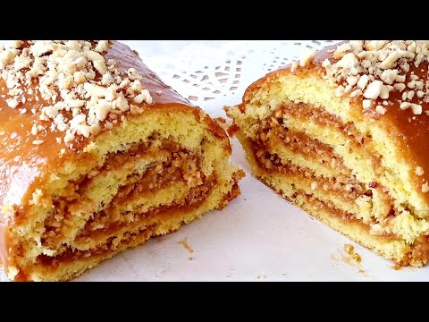 Видео: Вкусняшка к чаю😋Рулет бисквитный/Рулет с орехами