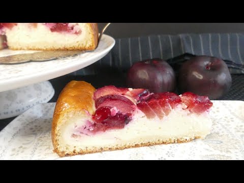 Видео: Сливовый пирог с творогом или Ленивая творожная ватрушка со сливами!
