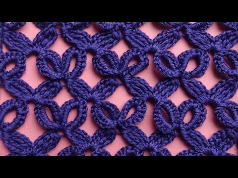 Видео: Ажурный узор крючком   вязание крючком How to crochet openwork mesh 76