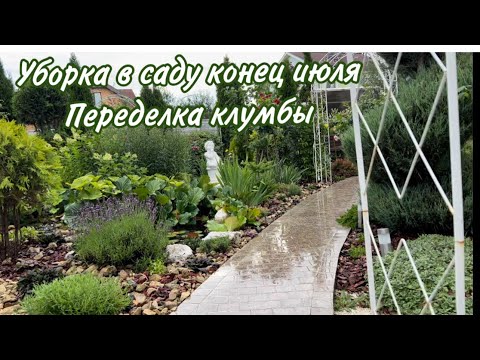 Видео: Уборка в саду в конце июля , переделка клумбы