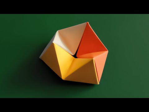 Видео: Модульный флексагон антистресс • Как сделать оригами игрушку из бумаги [без клея]