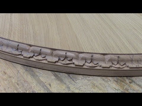 Видео: Круглый стол . Резьба торца ,дуб .