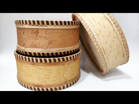 Видео: Три тарелки-конфетницы из бересты - Making a three birch bark basket