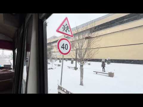 Видео: Тараз(Джамбул) Снег в марте. 10 маршрут автобуса/Абая/Толе би(Коммунистическая)/Кожкомбитат