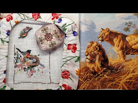Видео: Два финиша/Бискорню/Африканские львы/Вышивка Февраля №2/#вышивка/#juliacreation