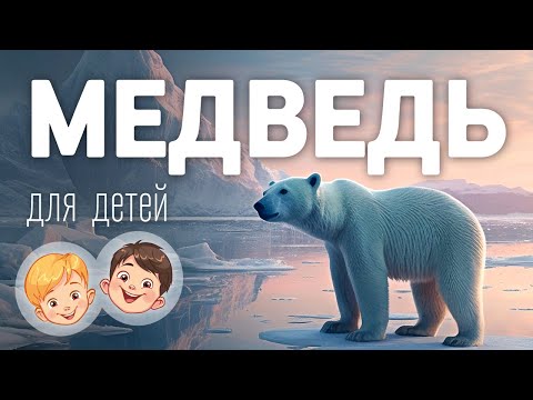 Видео: Белый медведь. Видео про животных для детей 3+