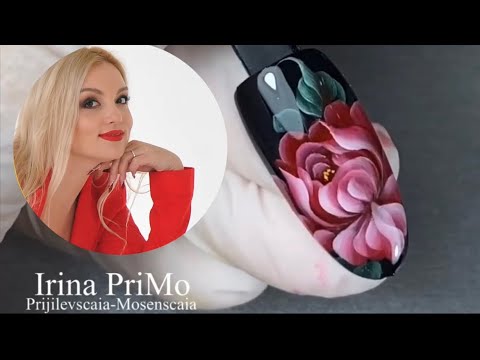 Видео: Очень подробный урок. Роза в стиле Жостово. Гелевая роспись.   Rose in Zhostovo style. Gel painting.