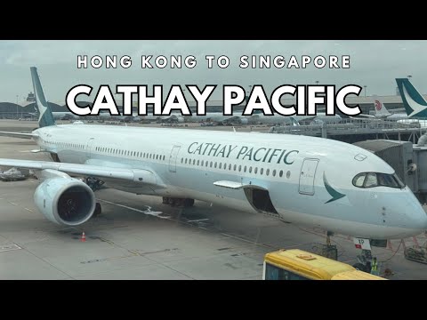 Видео: Cathay Pacific Airbus A350 эконом, рейс из Гонконга в Сингапур