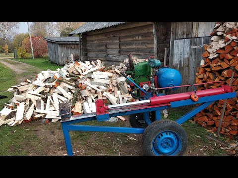 Видео: Самодельный гидравлический дровокол . Сломался двигатель.