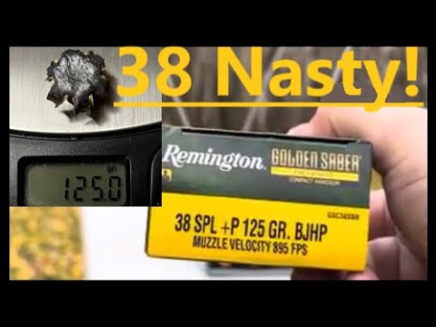 Видео: 38 Nasty! Remington Golden Saber 125 гран 38 Special +P может стать лучшим патроном Златовласки.