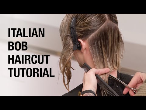 Видео: Как сделать итальянский боб | Учебное пособие по короткой стрижке с объёмными текстурированными в...