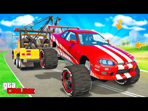 Видео: УГНАЛ ТУРБО-БИГФУТ SKYLINE! БИТВА ЭВАКУАТОРОВ В ГТА 5 ОНЛАЙН | НАШЕЛ 3 ТАЧКИ