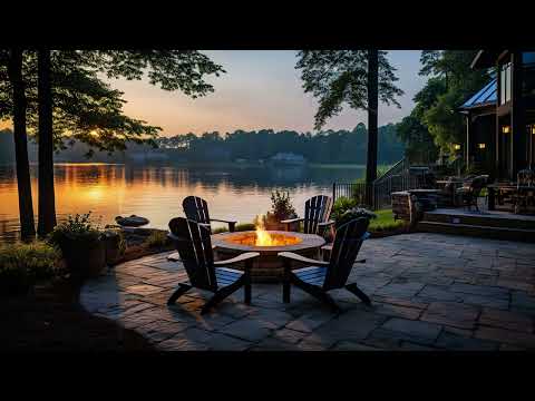 Видео: Сидеть у озера с костром и расслабляющим звуком воды на берегу озера, звуками природы