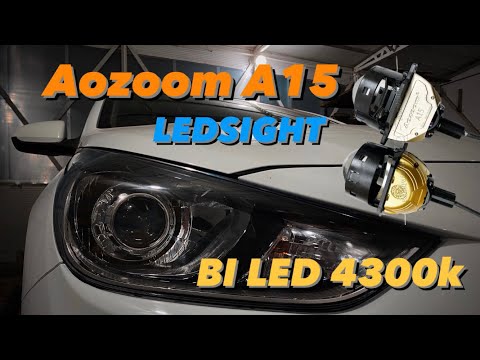 Видео: Solaris 2. Установка двухчиповых bi led за 24000р. Тест Aozoom a15 4300k на дороге. Ростовская обл.