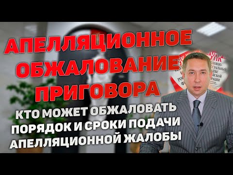 Видео: Апелляционное обжалование приговора суда первой инстанции. Порядок и сроки обжалования. Ухудшение.