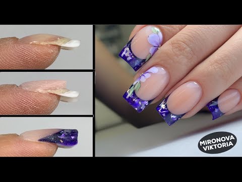 Видео: Полигель FAYNO/ Выкладной френч себе/ Блестящие ногти