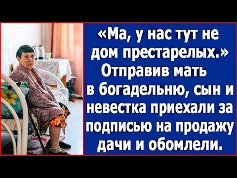 Видео: У нас тут не дом престарелых. Отправив мать в богадельню, они приехали за подписью на продажу дачи.