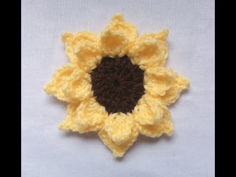 Видео: Да плетем цвете Слънчоглед на една кука/Вариант 1/Урок стъпка по стъпка How to crochet Sunflower