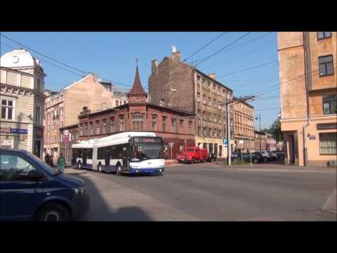 Видео: Троллейбус Skoda 27Tr (Solaris) едет на дизель генераторе  г.Рига 2016г