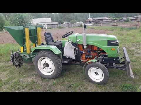 Видео: Картофелесажалка двухрядная самодельная для мини трактора