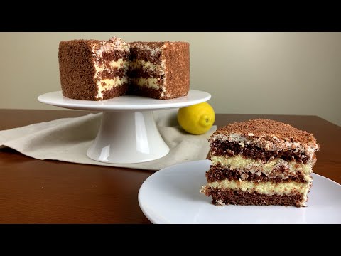 Видео: Торт из манной каши! Шоколадно-лимонный торт! Очень просто и быстро!