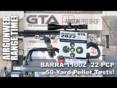 Видео: Пневматическая винтовка BARRA 1100Z .22 PCP — Часть 3, испытания на дистанции 50 ярдов с пулями JSB