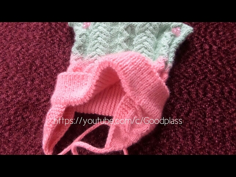 Видео: Шапка с ушками на девочку. Часть 5/5 Шапка кошка с косами. Вязание спицами. Вязание градиентом.